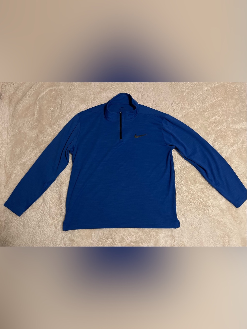 Nike Dri-Fit Mens Large 1/4 Zip Pullover Royal Blue Training Golf Sweatshirt